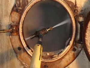 close-up of equipment hydro blasting